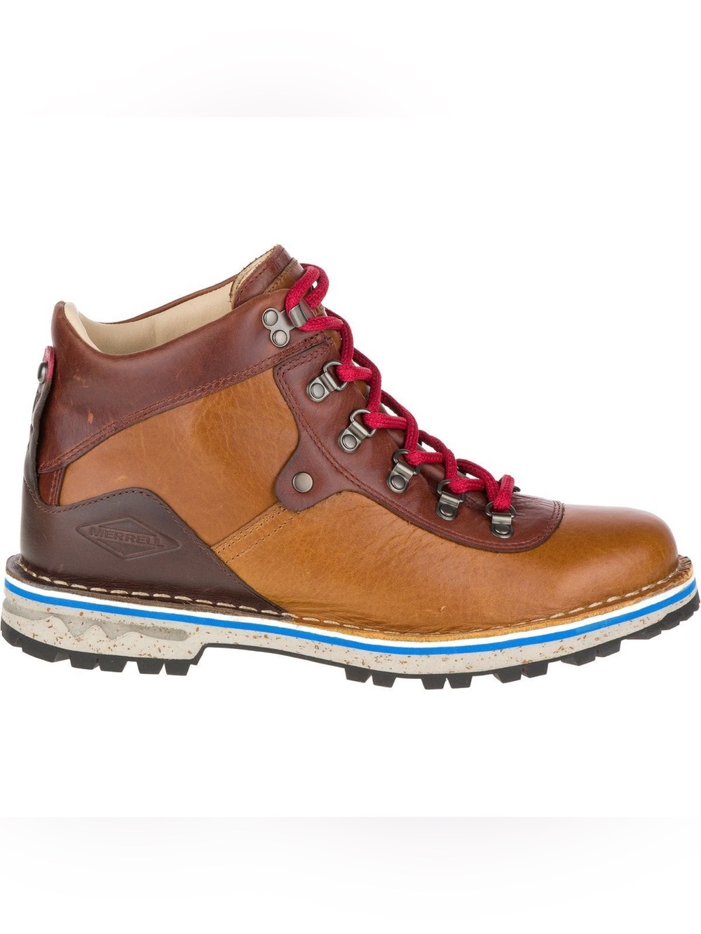 Merrell Waitsfield Sugarbush Waterproof Brown Leather Lace-Up Boot Red Laces 8.5